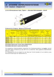 Dimensionstabellen - isoplus Fernwärmetechnik