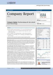Company Update - ISRA VISION AG