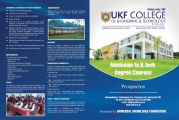 Promoted by - UKF College Of Engineering And Technology