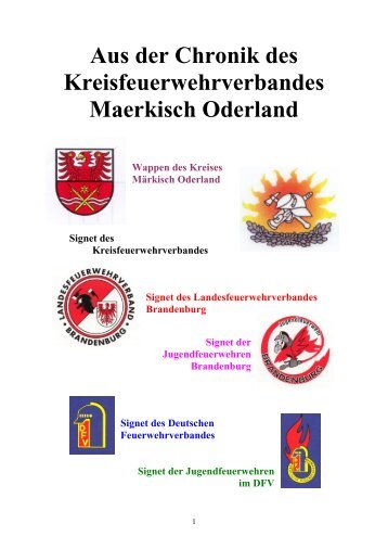 Aus der Chronik des Kreisfeuerwehrverbandes