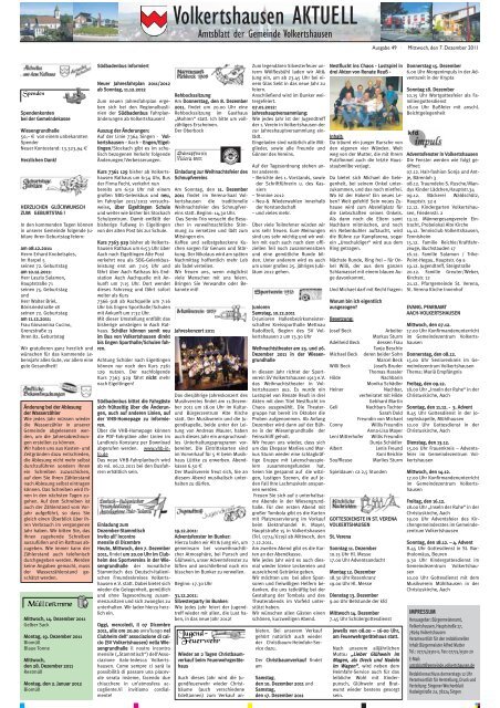 07. Dez. 2011 - Singener Wochenblatt