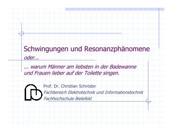 Schwingungen und Resonanzphänomene - Fachhochschule Bielefeld