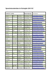 Sprechstundenliste im Schuljahr 2011/12