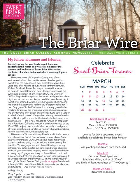 The Briar Wire - Vol. 6, Issue 3 - March 2020