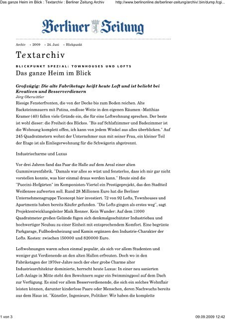 Das ganze Heim im Blick : Textarchiv : Berliner Zeitung Archiv