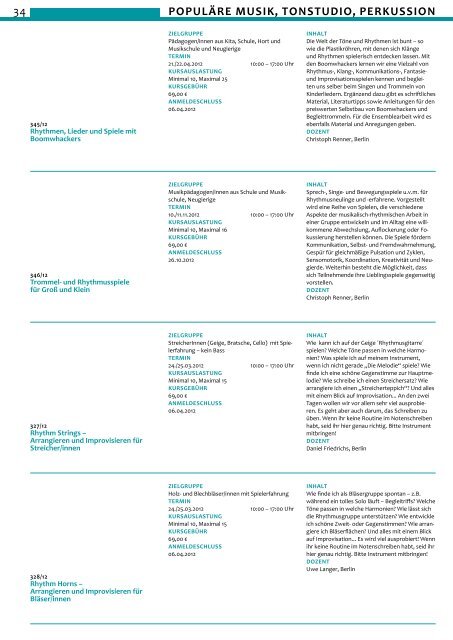 Jahresprogramm 2012 (pdf, 10.3 MB) - Landesmusikakademie Berlin