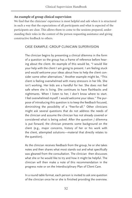 Clinical Supervision Handbook - CAMH Knowledge Exchange ...