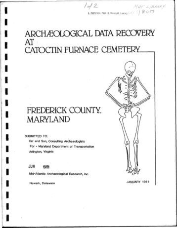 archaeological data recovery at catoctin furnace cemetery, frederick