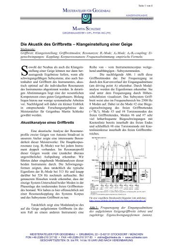 MEISTERATELIER FÜR GEIGENBAU