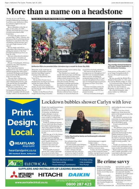 Ashburton Courier: April 30, 2020