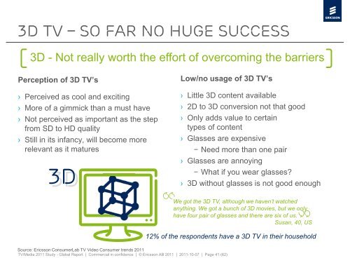 TV & Video Consumer Trends 2011 - Ericsson