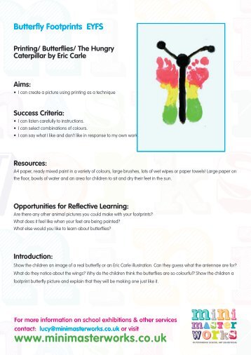 Lesson Plan on Butterfly Footprints -  EYFS 