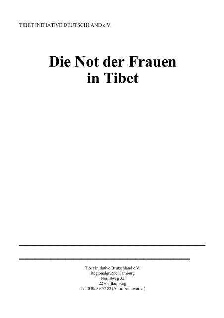 Die Not der Frauen in Tibet - Tibet Initiative Deutschland eV ...