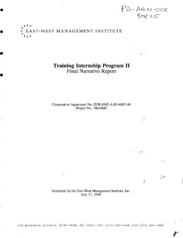 final narrative report research and