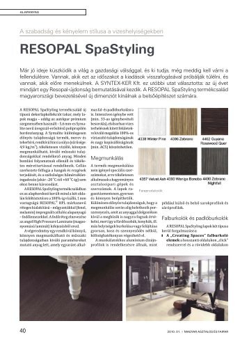 RESOPAL SpaStyling - Faipar