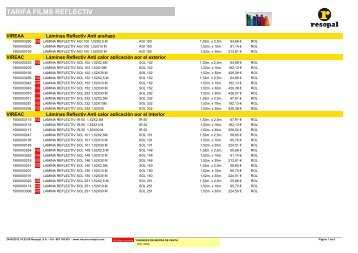 tarifa films reflectiv - Resopal