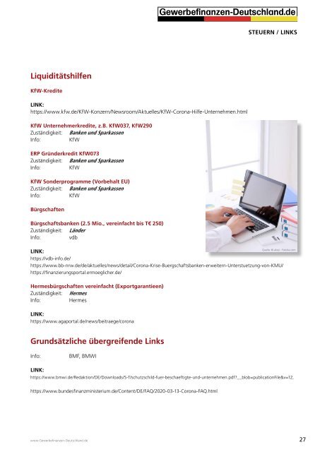 Gewerbefinanzen-Deutschland: Corona-Virus: HomeOffice & Bundeshilfen Sonderausgabe 03-2020