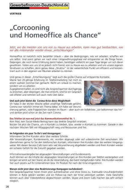 Gewerbefinanzen-Deutschland: Corona-Virus: HomeOffice & Bundeshilfen Sonderausgabe 03-2020