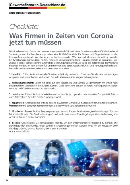 Gewerbefinanzen-Deutschland: Corona-Virus: HomeOffice & Bundeshilfen Sonderausgabe 03-2020