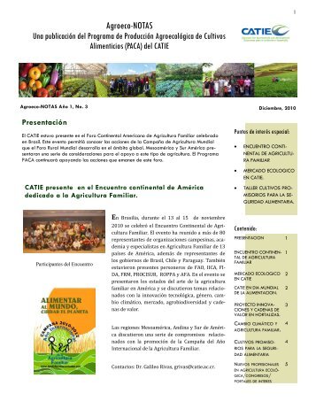 Agroeco-NOTAS Año 1, No. 3 - Catie