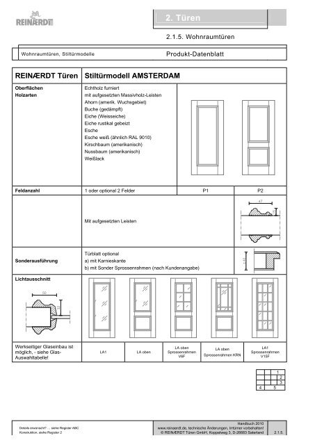 2. Türen - REINÆRDT Türen GmbH