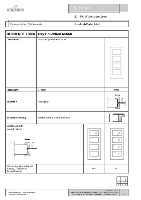 2. Türen - REINÆRDT Türen GmbH