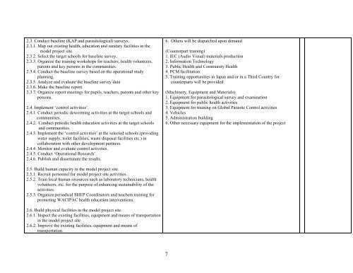 WACIPAC Project Design Matrix - Noguchi