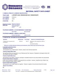 MATERIAL SAFETY DATA SHEET - Research Organics