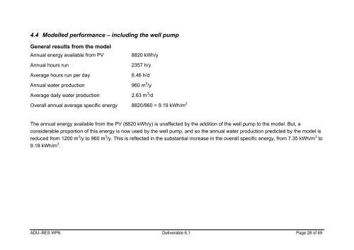 Energy consumption modelling - ADU-RES