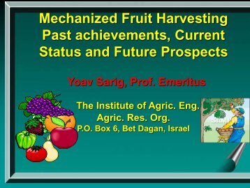 Mechanical Harvesting of Fruit