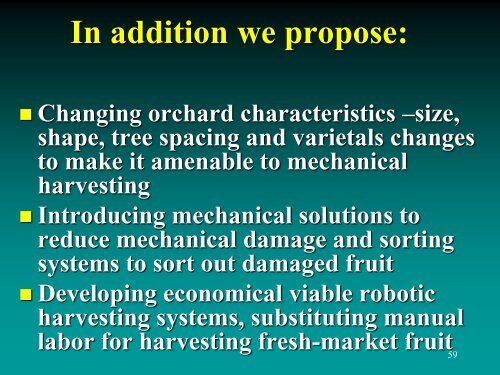 Mechanical Harvesting of Fruit