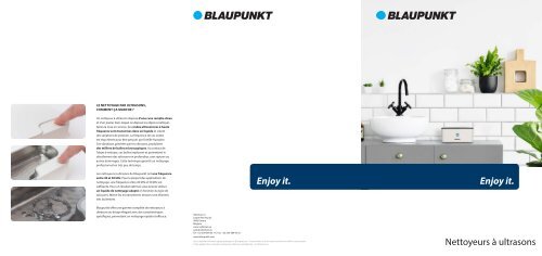 Blaupunkt - Catalogue Nettoyeurs à Ultrasons