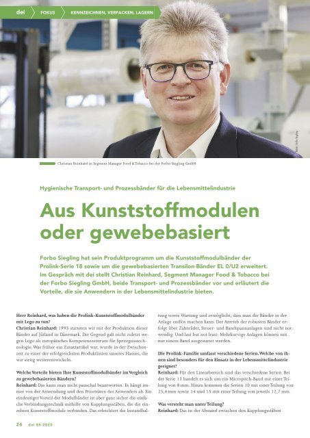 dei – Prozesstechnik für die Lebensmittelindustrie 05.2020