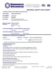 MATERIAL SAFETY DATA SHEET - Research Organics