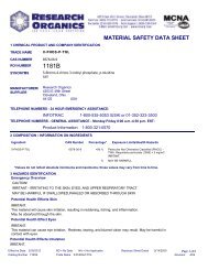 material safety data sheet - Research Organics