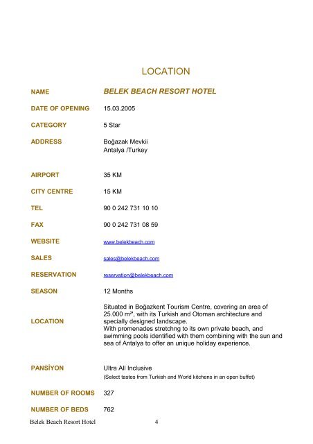belek beach resort hotel fact sheet summer all inclusive & ultra all ...