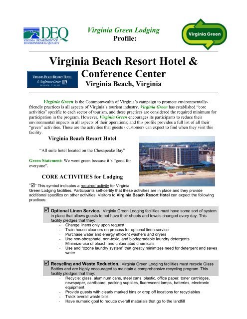 Virginia Green Lodging Profile: Virginia Beach Resort Hotel ...