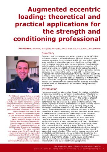 Augmented Eccentric Loading: Theoretical and Practical Applications for the Strength and Conditioning Professional