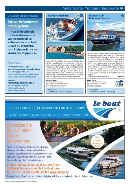 B - Urlaub an Ostsee und Seen - Tourismusverband Mecklenburg ...