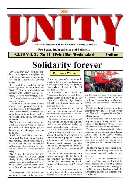 Solidarity Forever - UNITY 09.05.2020 Vol.32 No.17