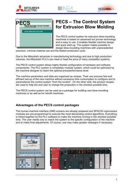 PECS – The Control System for Extrusion Blow Moulding - Inea