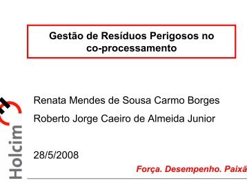 Gestão de Resíduos Perigosos no co-processamento Renata ...