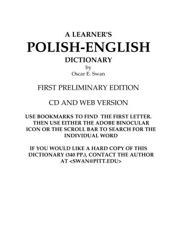 A Learner's Polish-English Dictionary - endlezz.com