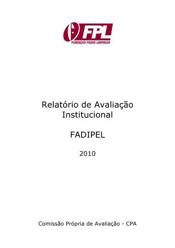 Relatório de Avaliação Institucional FADIPEL - Fundação Pedro ...