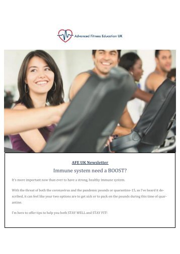 Newsletter 3- Immune system need a BOOST...