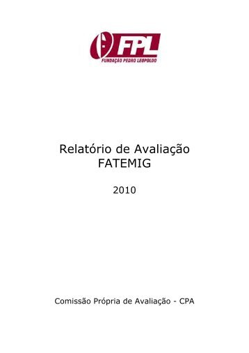 Relatório de Avaliação FATEMIG - Fundação Pedro Leopoldo