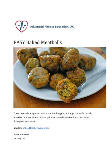 Recipe 1- EASY Baked Meatballs