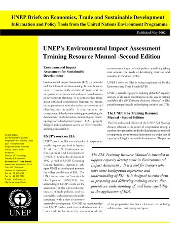 Training Resource Manual -Second Edition UNEP's Environmental ...