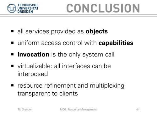 Resource Management - Operating Systems Group