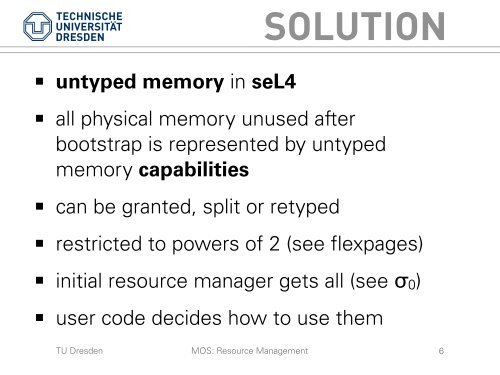 Resource Management - Operating Systems Group